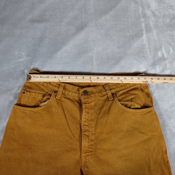 Vintage Levis 560 Relaxed Tapered Fit Jeans Mens 36x32 (Fits 34x31) Mustard Tan - Picture 7 of 11